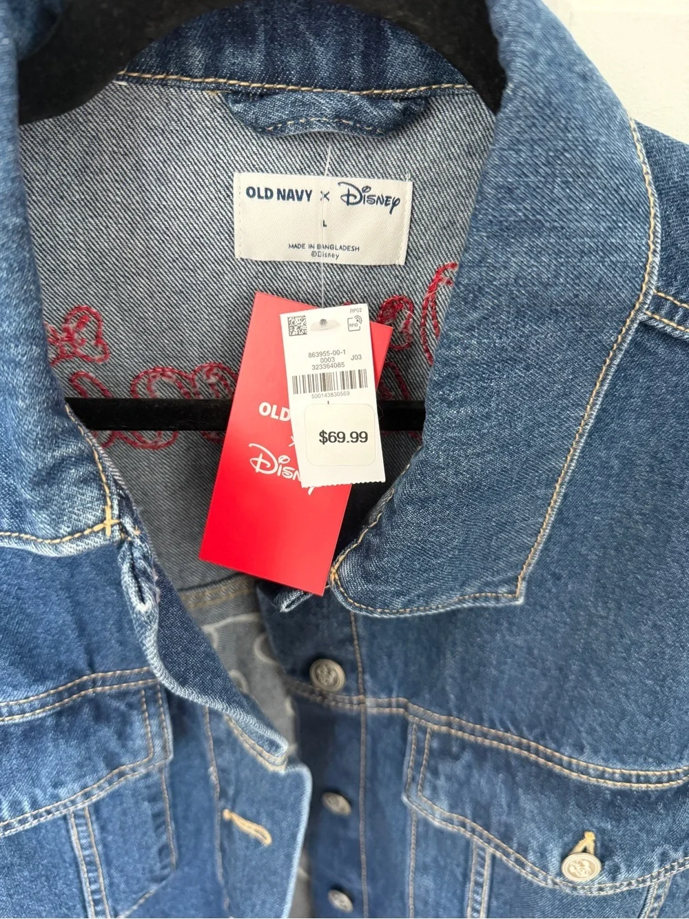 NWT! Old Navy Disney Minnie Mouse Denim jacket L